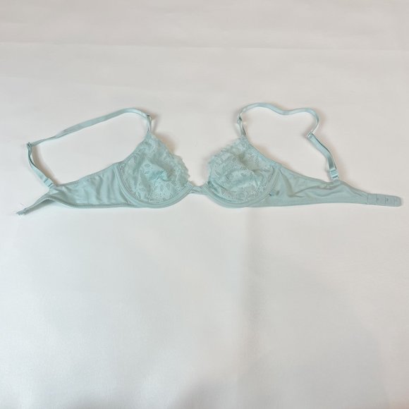 NWOT Victoria's Secret Bra 34B Unlined Demi Blue Lace - Picture 7 of 7